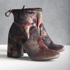 Black Floral Ankle Boots